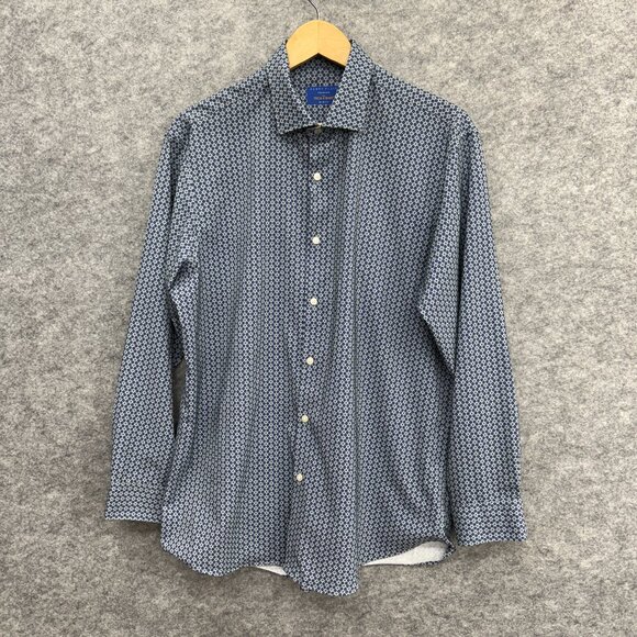 Perry Ellis Men's Casual Shirt, Premium Tech Shirt, Slim Fit, Blue, 16.5 32-33 - Picture 1 of 11
